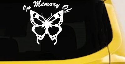 Butterfly Memorial Decal for Car Window - Truck Vinyl Sticker Remembrance