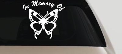 Butterfly Memorial Decal for Car Window - Truck Vinyl Sticker Remembrance