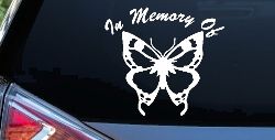 In Memory Of Butterfly Butterflies Car or Truck Window Decal Sticker