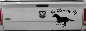 In Memory Of Horse Car or Truck Window Decal Sticker (Black)