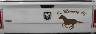 In Memory Of Horse Car or Truck Window Decal Sticker (Brown)