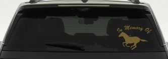 In Memory Of Horse Car or Truck Window Decal Sticker (Gold)
