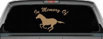 In Memory Of Horse Car or Truck Window Decal Sticker (Light Brown)