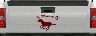 In Memory Of Horse Car or Truck Window Decal Sticker (Purple Red)