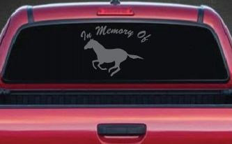 In Memory Of Horse Car or Truck Window Decal Sticker (Silver)