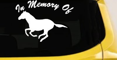 Horse Memorial Decal Car Truck Window Vinyl Sticker Personalized Tribute