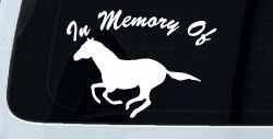 In Memory Of Horse Car or Truck Window Decal Sticker