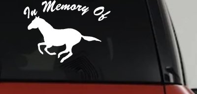 Horse Memorial Decal Car Truck Window Vinyl Sticker Personalized Tribute
