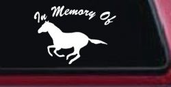 In Memory Of Horse Car or Truck Window Decal Sticker