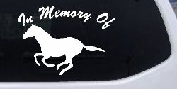 In Memory Of Horse Car or Truck Window Decal Sticker