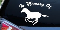 In Memory Of Horse Car or Truck Window Decal Sticker
