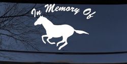 In Memory Of Horse Car or Truck Window Decal Sticker