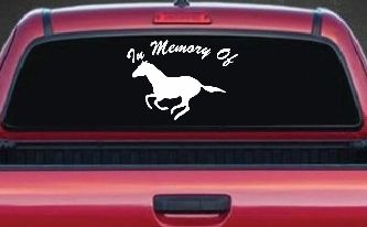 In Memory Of Horse Car or Truck Window Decal Sticker