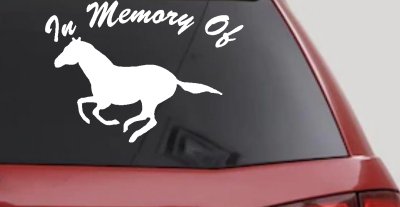 Horse Memorial Decal Car Truck Window Vinyl Sticker Personalized Tribute