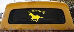In Memory Of Horse Car or Truck Window Decal Sticker (Yellow)
