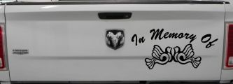 In Memory Of Turtle Doves Car or Truck Window Decal Sticker (Black)