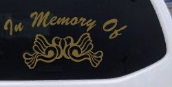 Turtle Dove Memorial Decal for Car or Truck Window - Sympathy Sticker (Gold)