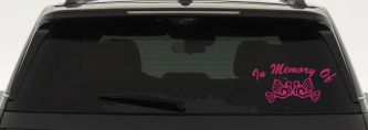 In Memory Of Turtle Doves Car or Truck Window Decal Sticker (Hot Pink)