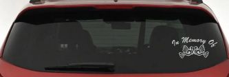 In Memory Of Turtle Doves Car or Truck Window Decal Sticker (Light Gray)