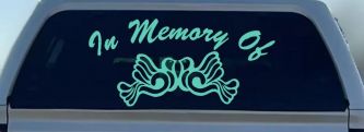 In Memory Of Turtle Doves Car or Truck Window Decal Sticker (Mint)