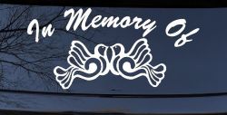 In Memory Of Turtle Doves Car or Truck Window Decal Sticker