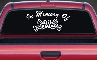In Memory Of Turtle Doves Car or Truck Window Decal Sticker