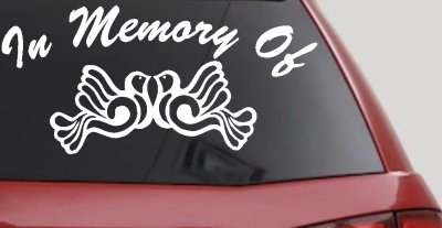 Turtle Dove Memorial Decal for Car or Truck Window - Sympathy Sticker