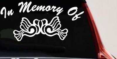 Turtle Dove Memorial Decal for Car or Truck Window - Sympathy Sticker