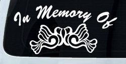 In Memory Of Turtle Doves Car or Truck Window Decal Sticker