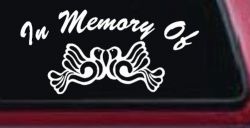 In Memory Of Turtle Doves Car or Truck Window Decal Sticker
