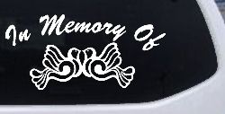 In Memory Of Turtle Doves Car or Truck Window Decal Sticker