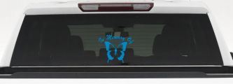 In Memory Butterfly Decal Car Truck Window Vinyl Sticker (Blue)