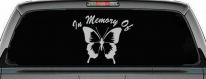 In Memory Of Butterfly Butterflies Car or Truck Window Decal Sticker (Light Gray)