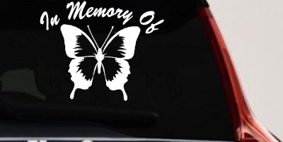 In Memory Butterfly Decal Car Truck Window Vinyl Sticker
