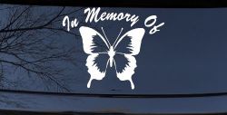 In Memory Of Butterfly Butterflies Car or Truck Window Decal Sticker
