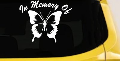 In Memory Butterfly Decal Car Truck Window Vinyl Sticker