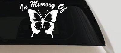 In Memory Butterfly Decal Car Truck Window Vinyl Sticker