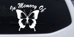 In Memory Of Butterfly Butterflies Car or Truck Window Decal Sticker