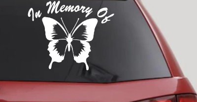 In Memory Butterfly Decal Car Truck Window Vinyl Sticker