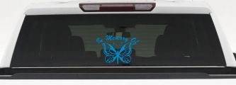 In Memory Of Butterfly Butterflies Car or Truck Window Decal Sticker (Blue)