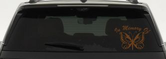 In Memory Of Butterfly Butterflies Car or Truck Window Decal Sticker (Copper)