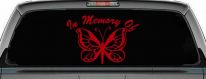 In Memory Of Butterfly Butterflies Car or Truck Window Decal Sticker (Red)