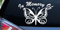In Memory Of Butterfly Butterflies Car or Truck Window Decal Sticker