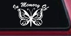In Memory Of Butterfly Butterflies Car or Truck Window Decal Sticker