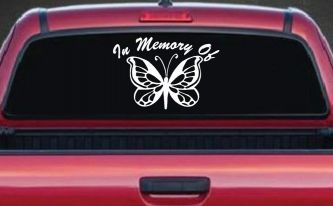 In Memory Of Butterfly Butterflies Car or Truck Window Decal Sticker