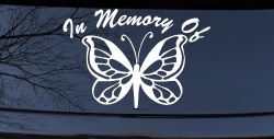 In Memory Of Butterfly Butterflies Car or Truck Window Decal Sticker