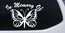 In Memory Of Butterfly Butterflies Car or Truck Window Decal Sticker
