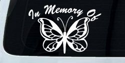 In Memory Of Butterfly Butterflies Car or Truck Window Decal Sticker