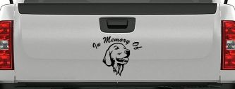 In Memory Of Golden Retriever Car or Truck Window Decal Sticker (Black)