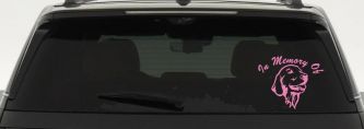 In Memory Of Golden Retriever Car or Truck Window Decal Sticker (Pink)
